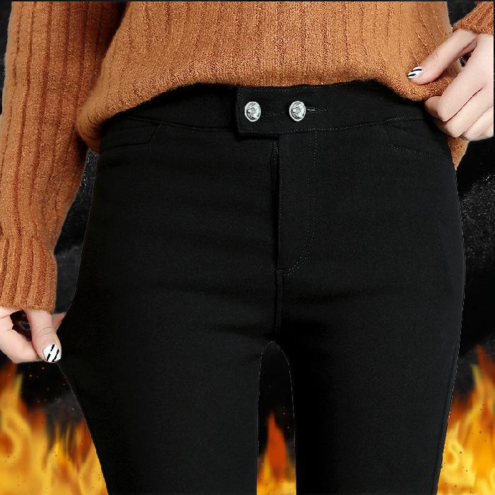 

Women s High-Waisted Slim Fit Black Velvet Pencil Pants - Spring, Autumn, Winter Collection Small