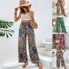 Comfortable Women's Pants Versatile Elastic Waist Wide Leg Pants Fashionable Printed Casual Pants