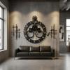 wall Clock Visible Gears Industrial Electronic Movement Home Decor