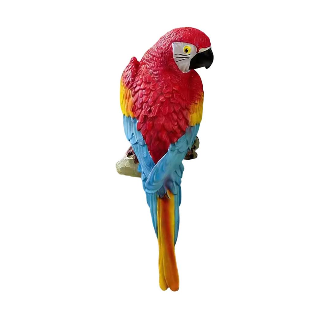 Vivid Parrot Figurine Realistic PVC Bird Statue Garden Decorative Ornament for Lawn Backyard Terrace