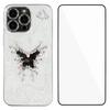 For iPhone 14 Pro Case WANLONFENG Electroplated Epoxy TPU+Acrylic Phone Cover with Tempered Glass