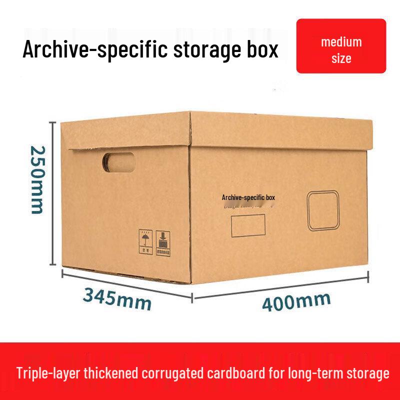 Large Capacity Kraft Paper Archive Box for Office File Storage