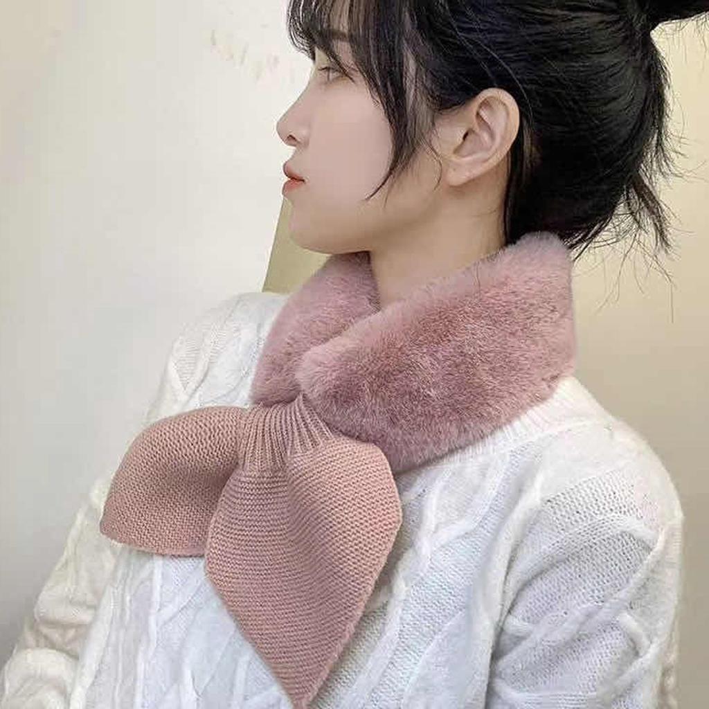  Women Fashion Winter Faux Villus Scarf Outerwear Lady Scarf Warm Bib