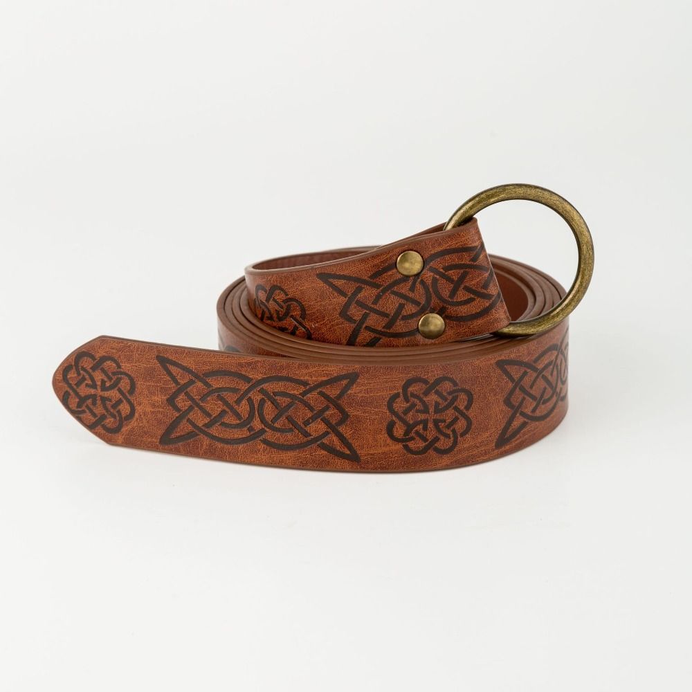 Vintage Celtic Belt Embossed Leather Medieval Waistband Viking Renaissance Belt Decorations