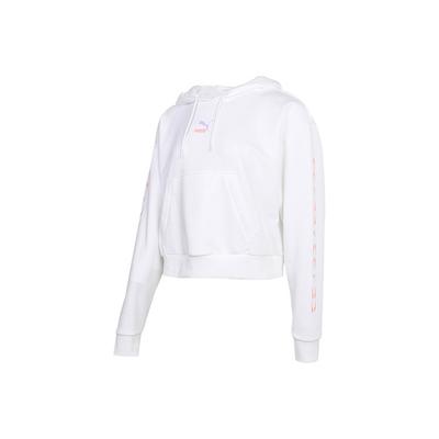 Bedruckter Strick-Hoodie Damen Hoodies Weiß 531244-02