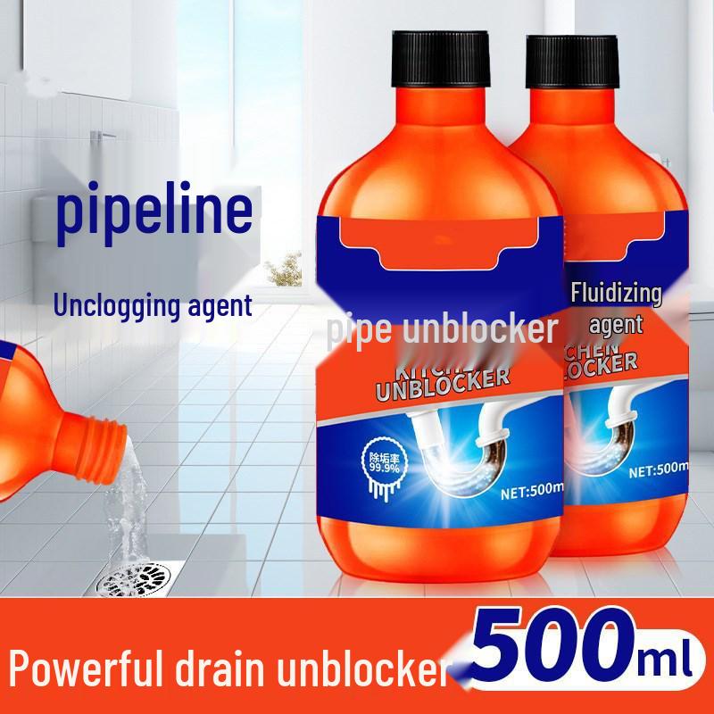 Powerful Pipe Dredger: Dissolves Clogs, Deodorizes, and Removes Insects and Odors for Kitchen, Toilet, and Floor Drains 1 Bottle - Strong Dissolving