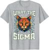 What The Sigma Cat Lightning Graphic TShirt Funny Meme Tee Casual Round Neck Tops for Women Fashion Summer Streetwear Graphic