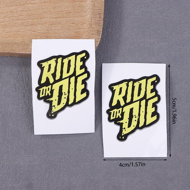 2Pcs Ride Or Die Bike Frame Stickers Bicycle Top Tube Waterproof Vinyl Decals For Mtb Bicycle Decorative Motorcycle Accessories