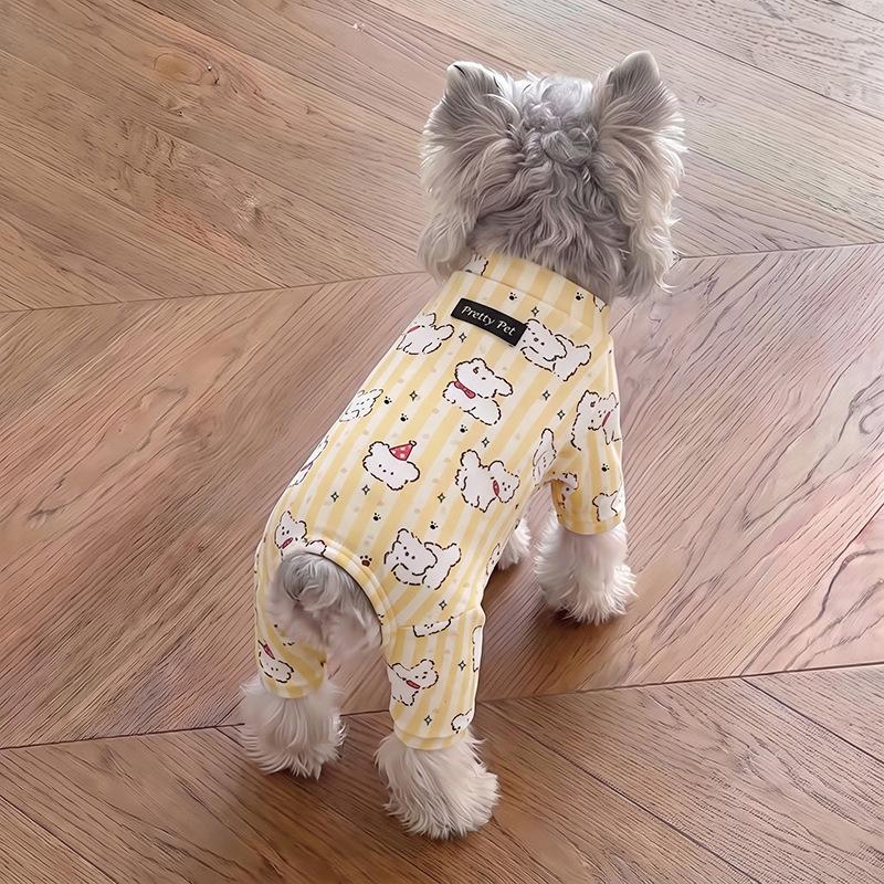 Dog German velvet warm four-legged clothes autumn and winter than bear teddy small dog cat pet bottoming shirt loungewear