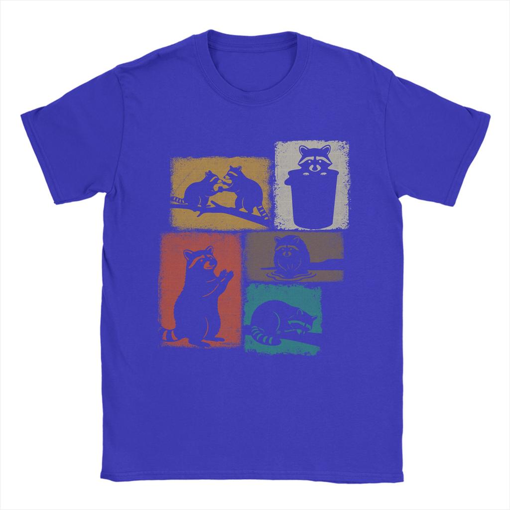 Humorous Raccoon Vintage Collage Trash Panda Lover T-Shirt for Men Round Neck Cotton T Shirt  Short Sleeve Tees Classic Clothing