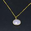 Rose Quartz 925 Sterling Silver Women Necklace, 22 K Gold Plated Gemstone Necklace Jewelry