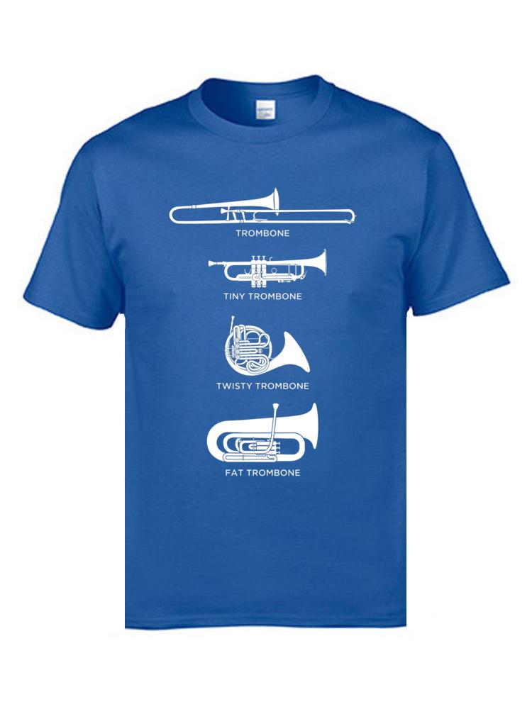 Symphony Music T Shirts Different Types Of Trombone Printed On T-Shirt New Arrival Park Tshirts Family Tee Shirt Father T Shirt