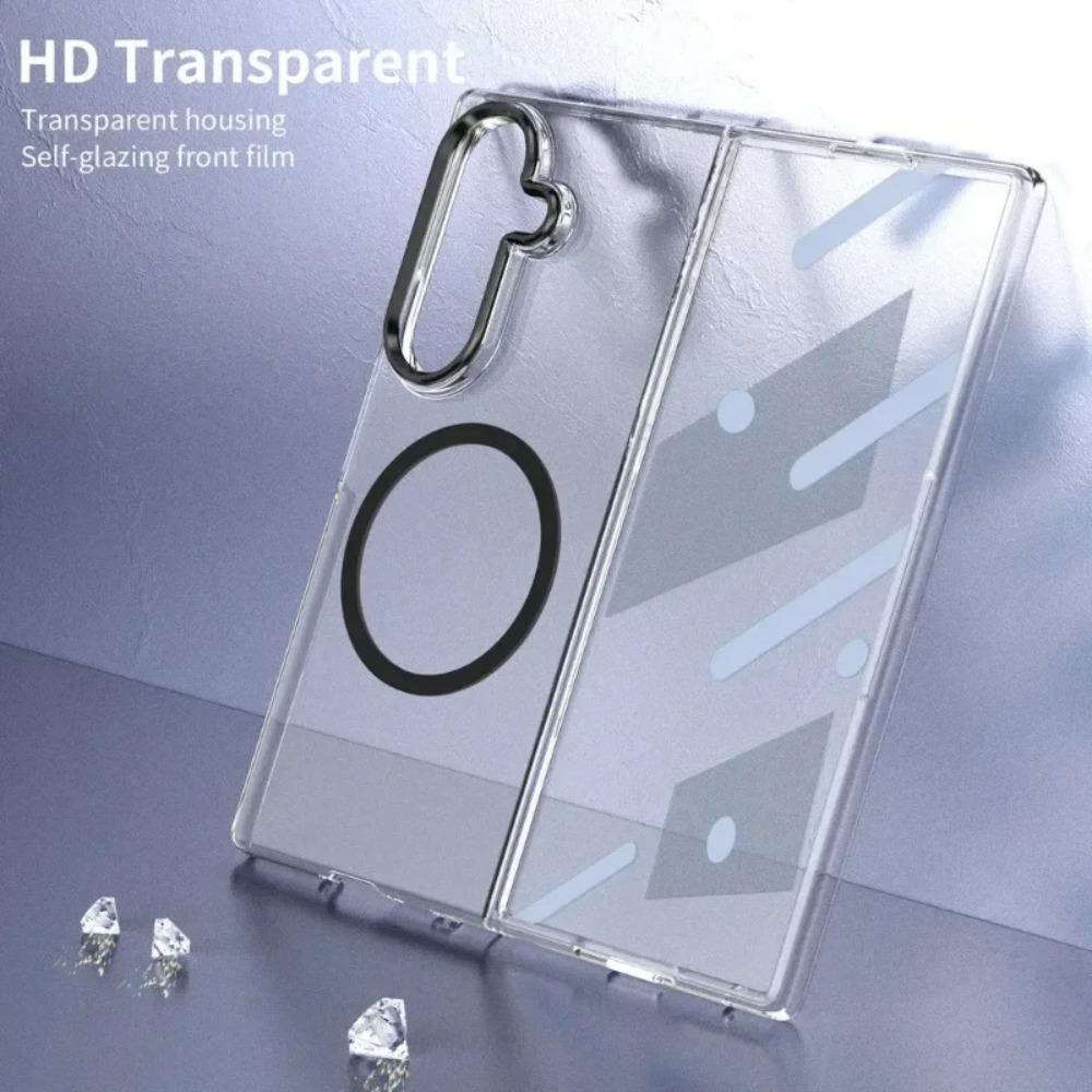 Ultra Thin Transparent Full-pack Screen Film Magsafe Phone Case for Samsung Galaxy Z Fold7 6 5 4 3 Wireless Charge Protect Cover