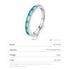 925 Sterling Silver Green Emerald Cute Zirconia Eternity Finger Ring For Women Statement Fine Jewelry