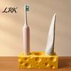 Three-hole Toothbrush Holder Holder, 3-Hole Partitioned Storage, Creative Cheese Shape Organizer, Drip Dry with Hollow Drainage Structure Stand