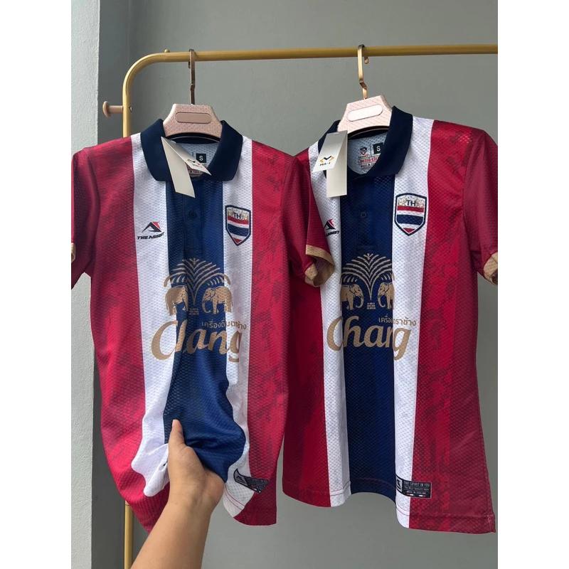 THAILAND National Football Soccer Vintage JERSEY CHEER Fan Version Schnelltrocknendes Shirt Polo Polyester Kurzarm Uniform Elefantenlogo Sport Outdoor