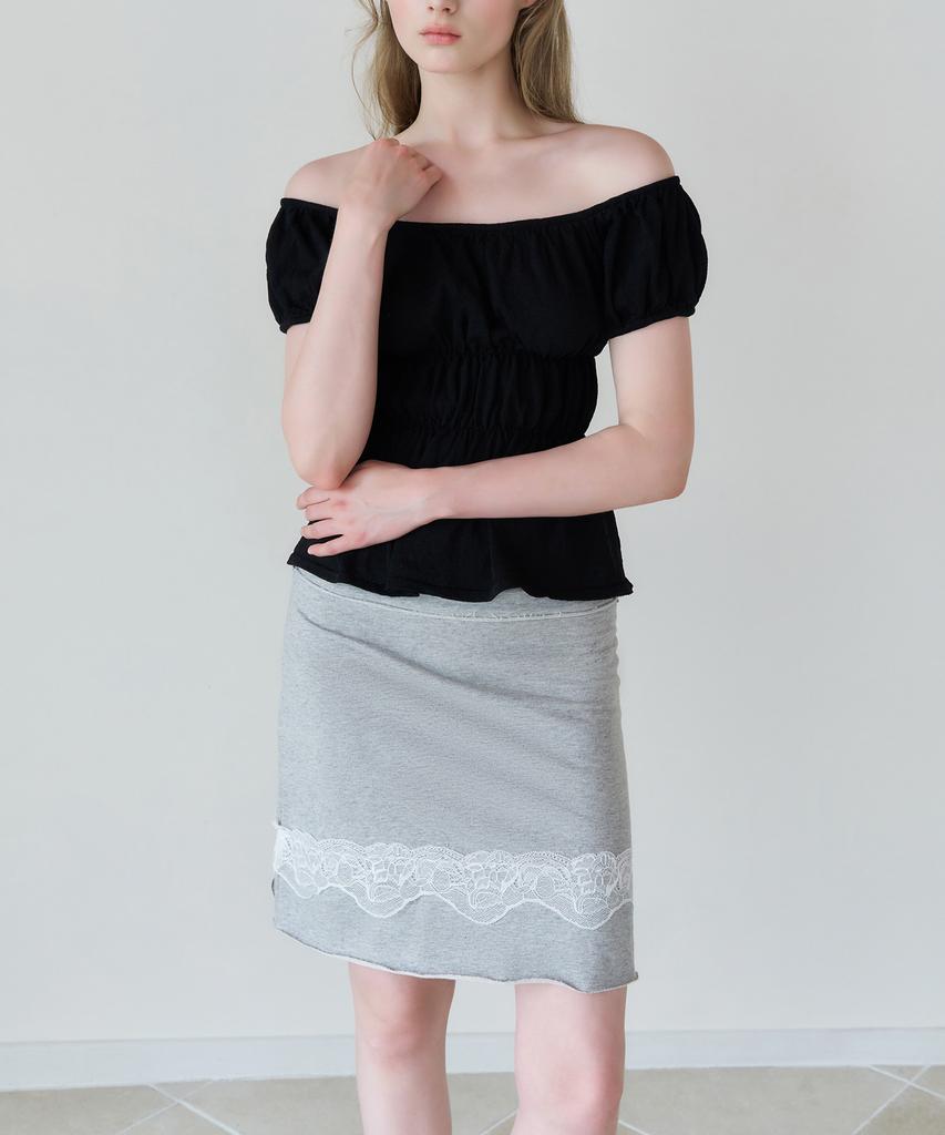 Retera Lace Detail Sweat Skirt