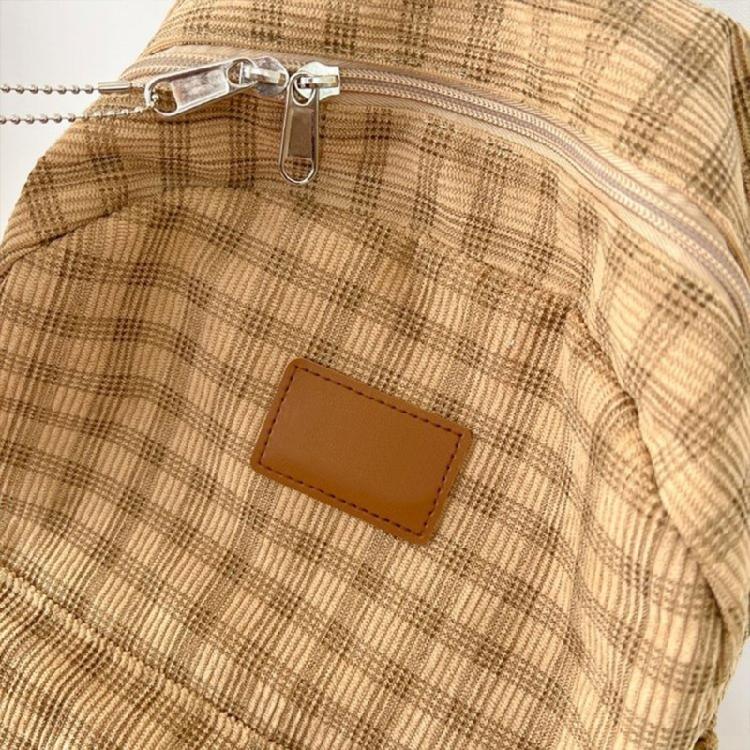 Harajuku Backpack for Girl Corduroy Lattice Backpack Large Capacity Daypacks Travel Bag Student School Backpack