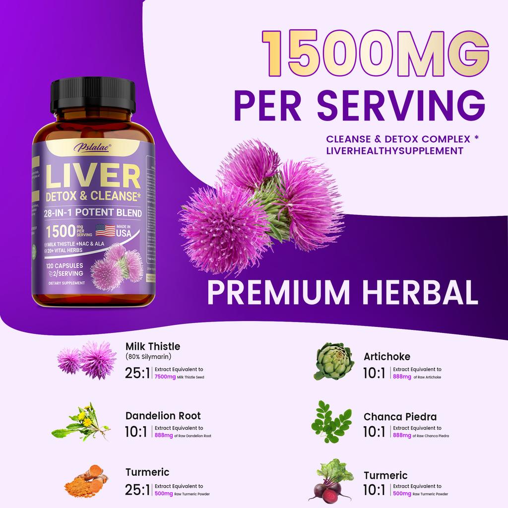 Contains Milk Thistle Extract, Supports Liver Health and Has Liver-protective Effects, Suitable for Adults, Vegan.