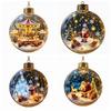 Sleigh Reindeer Lighted Christmas Ball Ornament Acrylic Santa Snowman Deer Pendant  Family Holiday