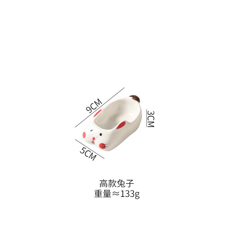 Cartoon Animal Sauce Dish Ceramic Bowl Chopstick Holder Snack Bowl Seasoning Dishes Dipping Dish Dessert Plate Gravy Boats Tray