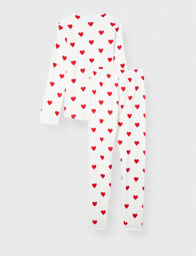 Petit Bateau Printed Long Sleeve Pajamas for Women A00J701 LARGE Red Heart PB63 PB600
