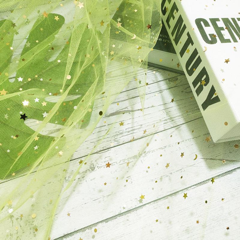 Țesătură Tulle Pre-Tăiată cu Lună Stelată pentru Buchete, Fuste de Masă și Rochii de Păpuși