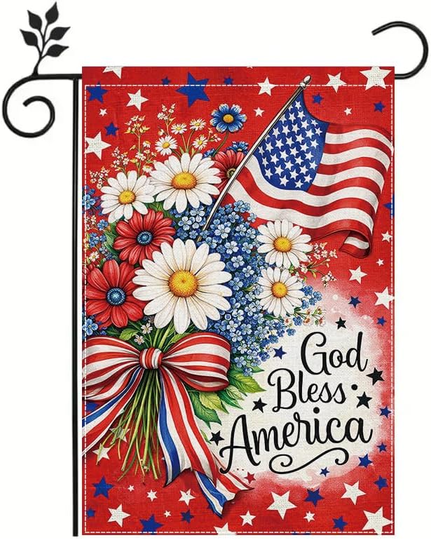Patriotic Oral Garden Ag God Bless America Outdoor Garden Ag American Ag Ower Bouquet Double Sided Durable Polyest