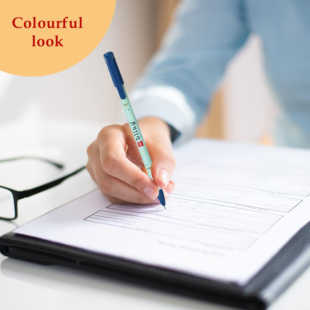 Cello Bling Pastel Ball Pen | Blue Ball Pen | Jar of 25 Units | Best Ball Pens for Smooth Writing | Ball Point Pen Set | Pens for Students