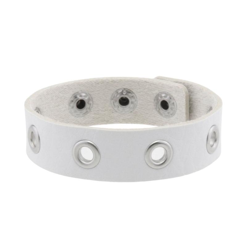 Punk Handmade Leather Bracelet Leather Strap Bracelet Leather Strap Wrist Jewelry Present for Fashion Enthusiasts белый