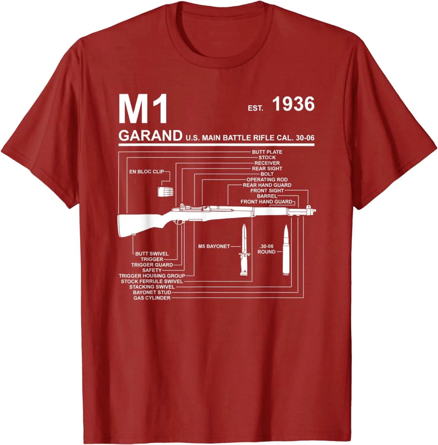 M1 Garand Rifle Gun Graphic TShirt Short Sleeve Casual Cotton ONeck Unisex T Shirt S
