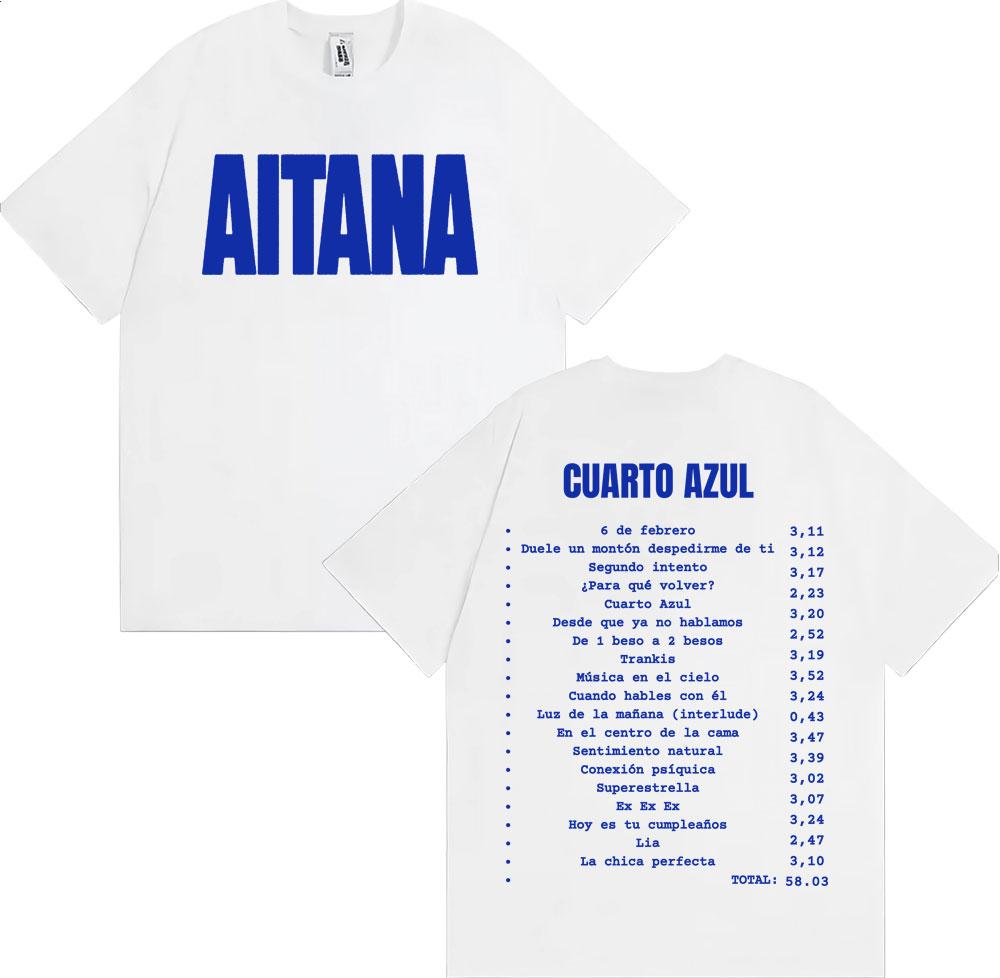 Aitana Cuarto Azul Wdrld Tour 2026 Merch T Shirt Unisex Women Clothing Aesthetic Fashion Tshirts High Quality ONeck Loose Tshirt