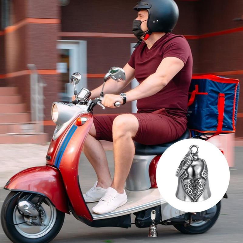 Motorcycle Riding Amulet Pendant Good Luck Heart Wing Riding Bell Retro Motorcycle Safety Jewelry Bell Decoration