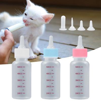 6Pcs 50ml Pet Milk Resistant Clear Bottle Bite Kitten Feed Scale Puppy Bottle Pet Cat Dog Feeder Pet Supplies