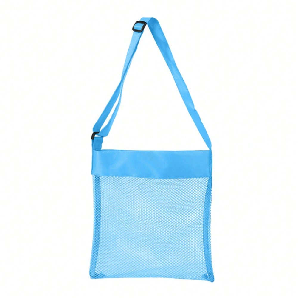 

1 шт. Яркая сетчатая пляжная сумка-тоут, легкая, с регулируемым плечевым ремнем, складная конструкция, подходит для активного отдыха разноцветный