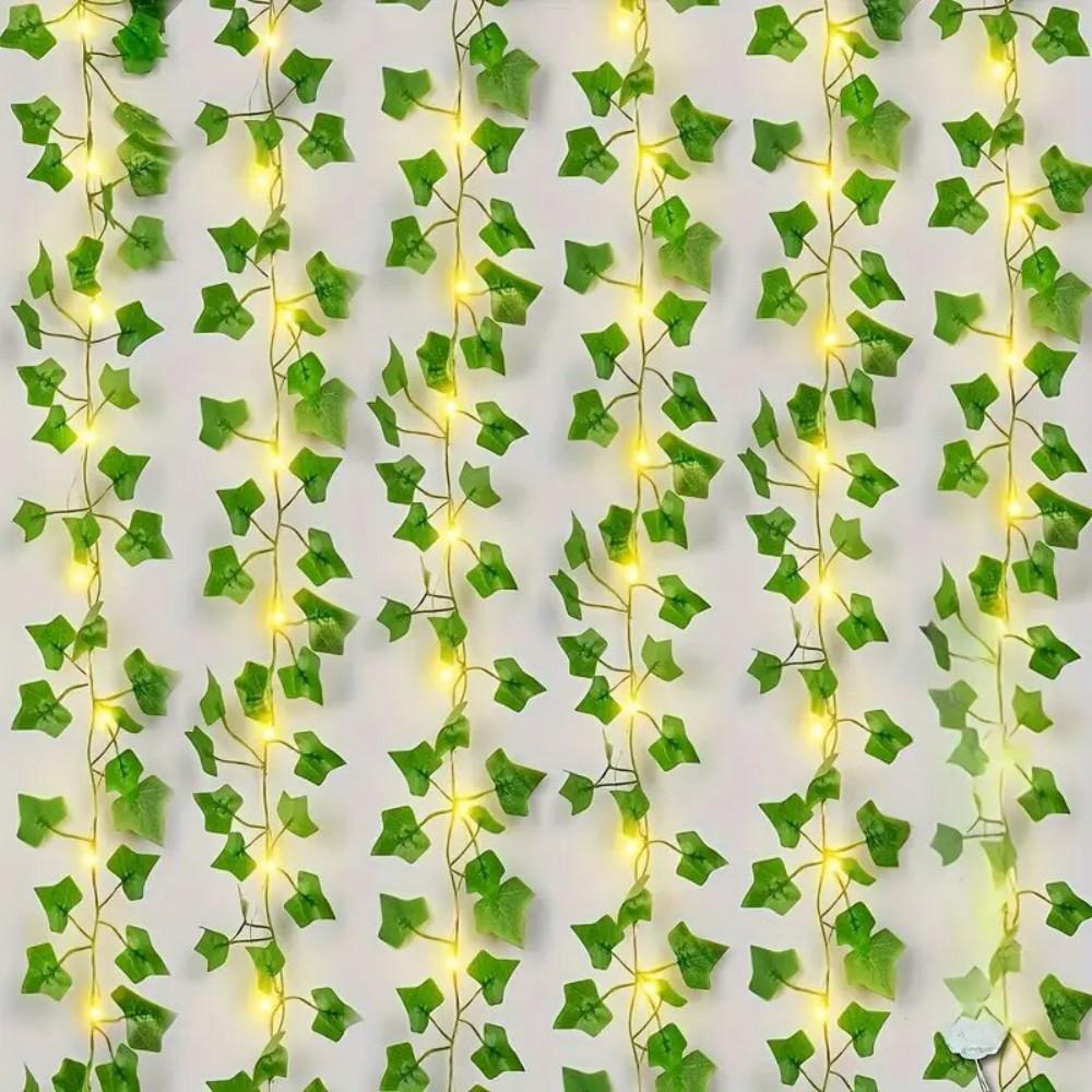 LED Willow Leaf Curtain Lights with USB, Indoor Hanging Decorative Lights for a Warm Atmosphere