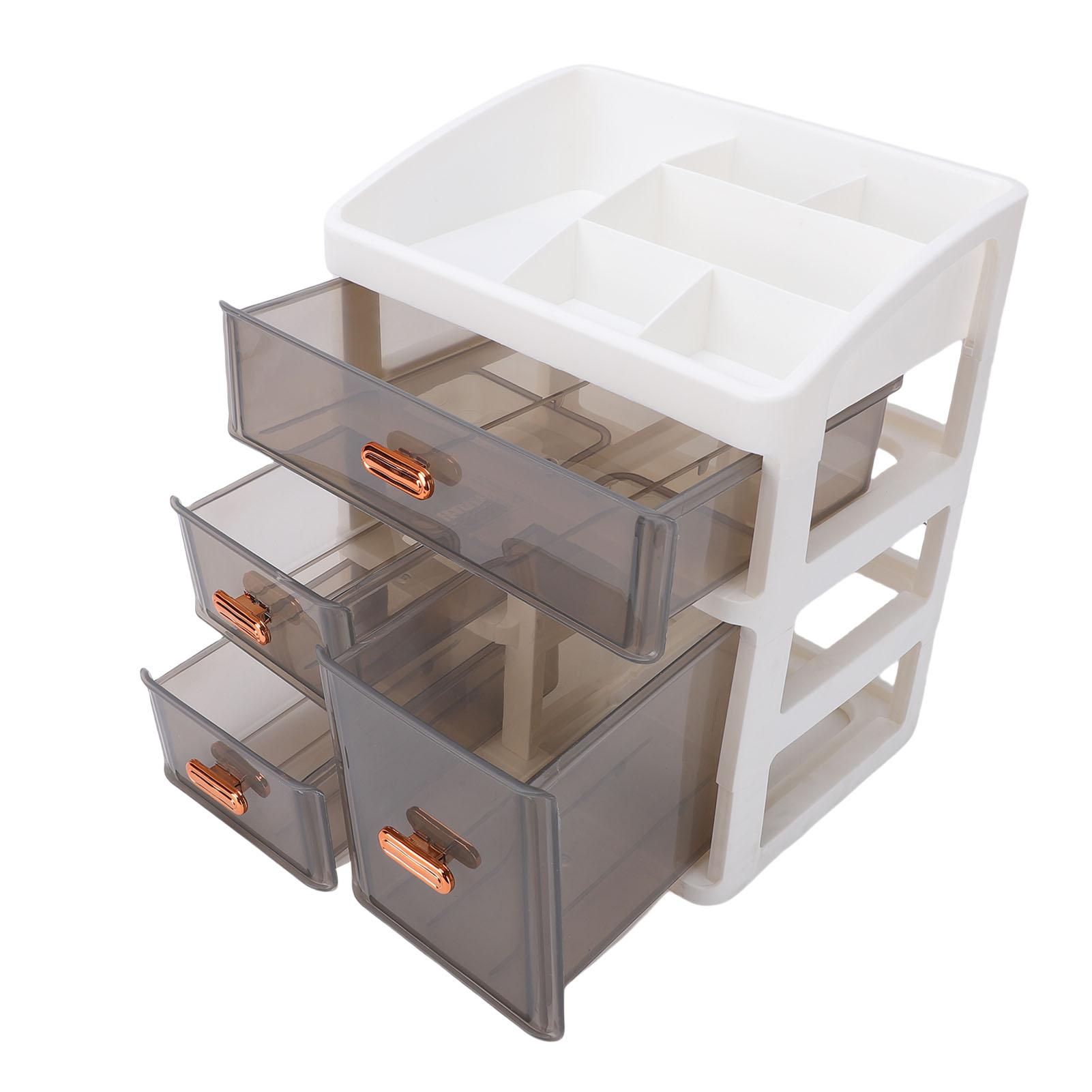 3 Tier Makeup   with Drawer Transparent Cosmetic Storage Box for Bathroom Countertop Desktop