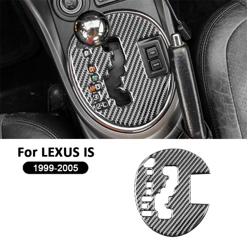 Для LEXUS IS 1999-2005 Углеродное волокно Автомобильные аксессуары Панель декоративной рамки селектора переключения передач центральной консоли Наклейка для декора интерьера