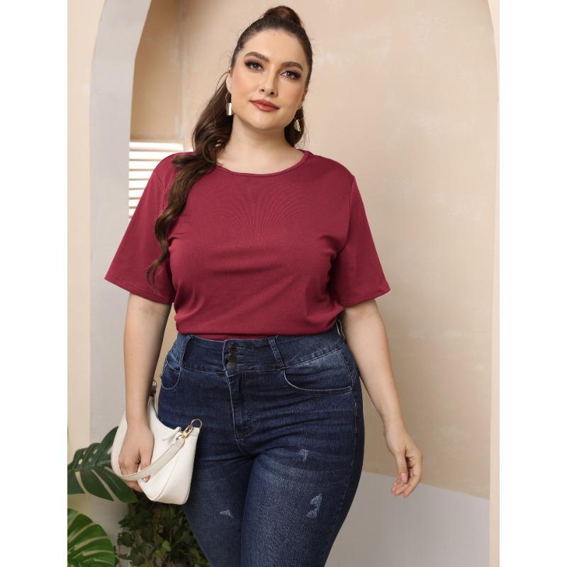 Summer Women's T-shirt Plus Size Sexy Backless Butterfly Hollow Short Sleeve Top Round Neck Casual T-Shirt