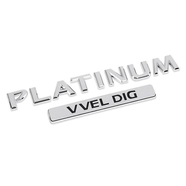 

Задний багажник автомобиля PLATINUM VVEL DIG, логотип, эмблема, наклейка, подходит для Ni//ssan Patrol Armada, табличка с буквами, автоаксессуары белый