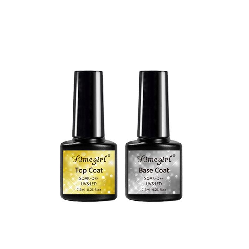 Limegirl Gel Polish Base Coat Top Coat Matte Top Coat Gel Nail Kit Long Lasting Shiny Easy Application