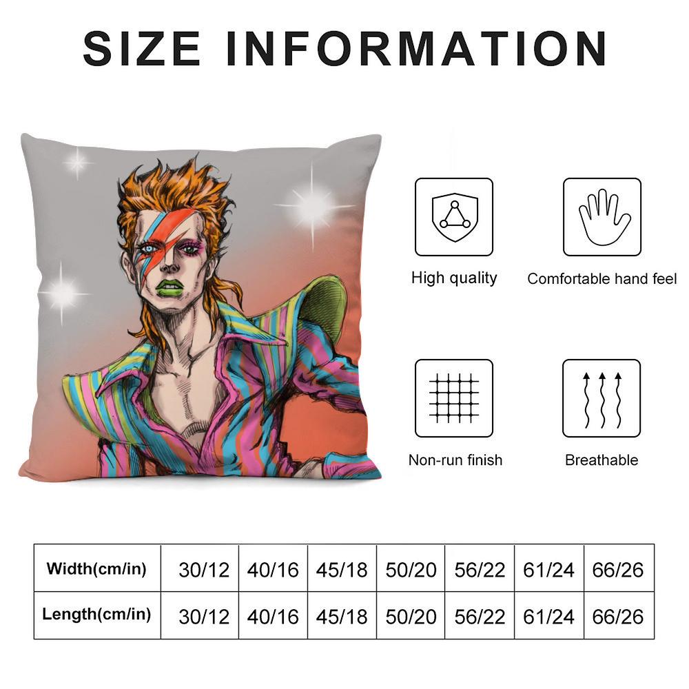 David B-Bowie Cushion Cover Soft Plush Fabric Double-Sided Printed Sofa Cushion Cover For All Seasons Home Decor Gift
