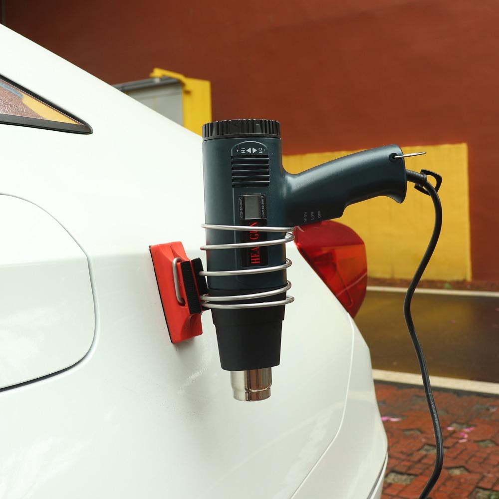 FOSHIO Магнитный опорный кронштейн для фена, виниловая автомобильная пленка, клейкие наклейки, термофен, магнит, железное кольцо, держатель, автомобильные аксессуары