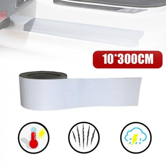 White Carbon Fiber Car Door Sill Scuff Cover Anti Scratch Sticker Accessories