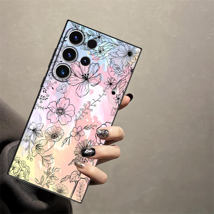 Retro Butterfly Flower Funda Phone Cover Case for Samsung Galaxy S26 Ultra S21 FE S20 Ultra S24 Note 20 8 9 10 S23 S10 S9 S25
