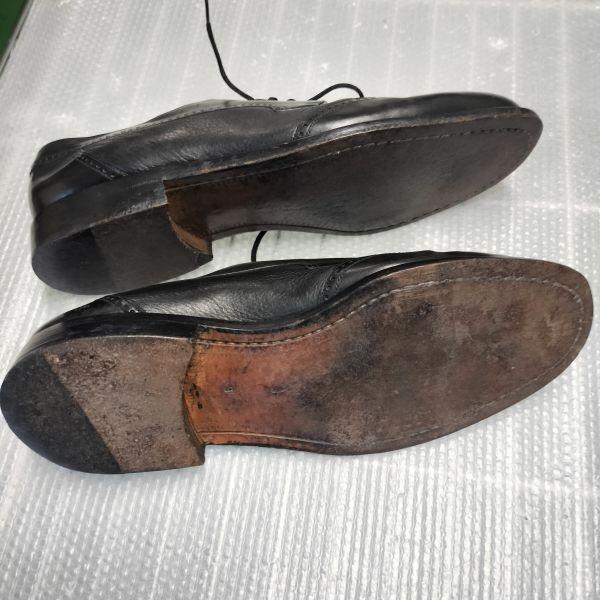 Buty skórzane Mezlan Wingtip 80s-90s Vintage Rozmiar 9 26.5-27.5 Czarne(UŻYWANY)