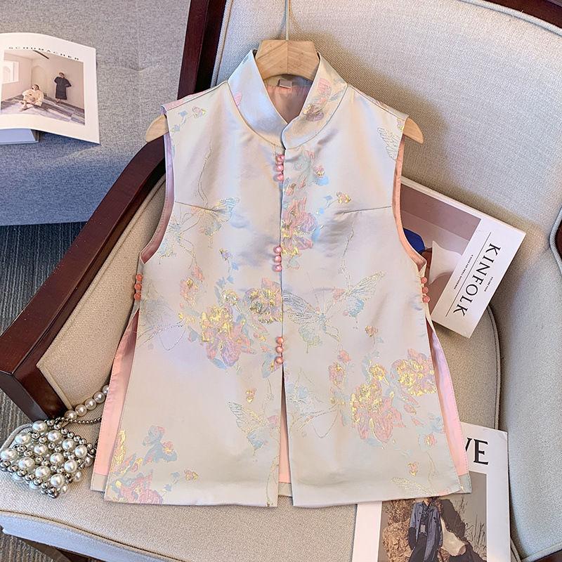 High-end Vest Women's New Vest Women's Loose Sleeveless Vest Embroidery Retro Style New