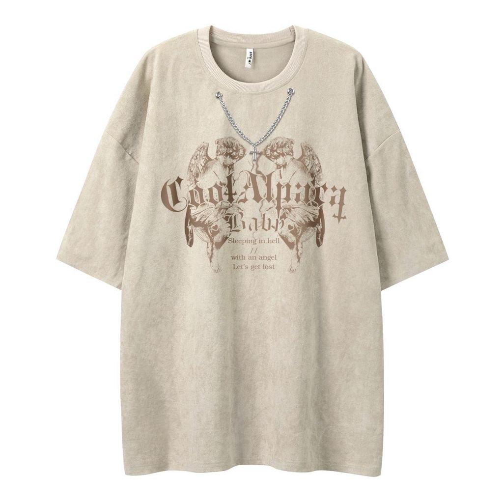 GothAngel Baby Graphic Unisex T-Shirt Cotton Washed Tshirt Oversized Short Sleeves T Shirt