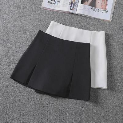 Women's High Waist A-line Skirt with Anti-Exposure Shorts - Solid Color, Slit Design, Fashionable Spring & Summer Wear, Plus Size Available