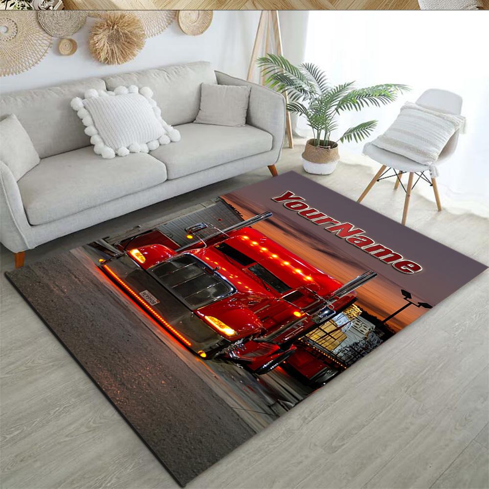 Peterbilt Heavy Trucks Customize Your Name Floor Rug Office Rug Perfect for Balcony Decorate room Hallway Study room Antislip Carpet Office home decor